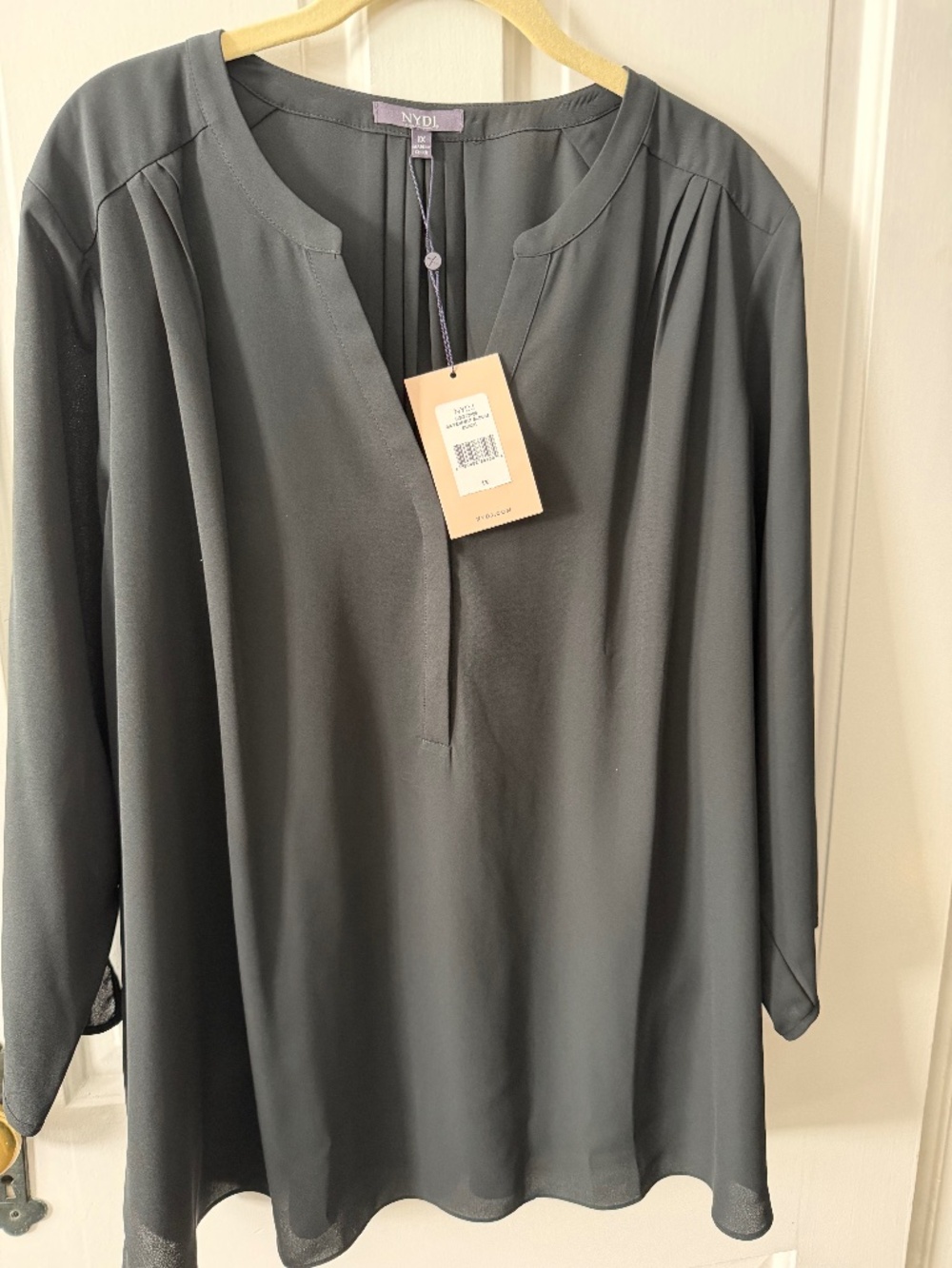 NYDJ Pintuck Blouse 3/4 Sleeve - 1X